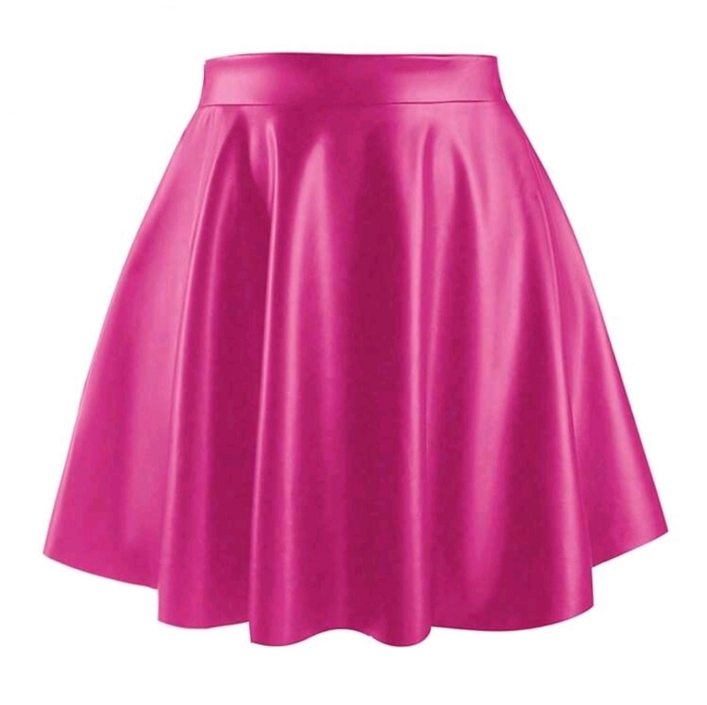Pleather Pink Mini Skirt